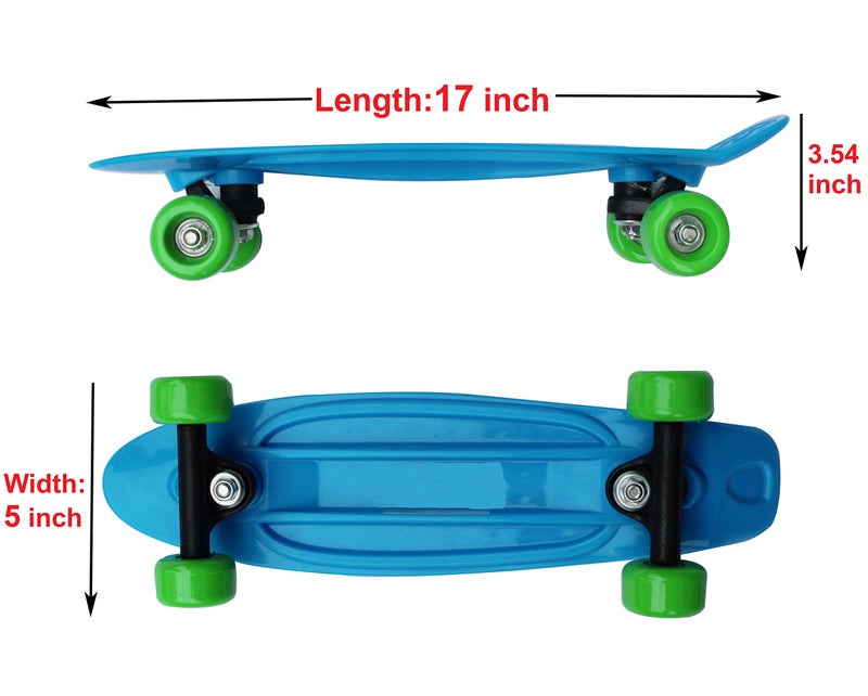 SK8MEMO 17X5inch Kids Skateboard, Mini Skateboard for Beginners (Blue)â€¦â€¦ - Image 3